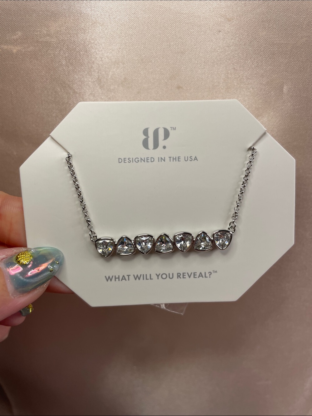 Bomb Party "Held By The Invisible" Diamond CZ on Rhodium $128 MSRP